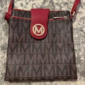 Signature Red and Brown Crossbody Bag
